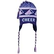 Fleece Lined Knit CHEERLEADING Winter Hat Blue/Pink
