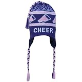 Fleece Lined Knit CHEERLEADING Winter Hat Blue/Pink