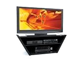 Sonax VN-5540 Venice Midnight Black and Glass TV Stand, 54-Inch