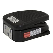 Linemaster 4C-30F2-S Clipper Airval Foot Switch, 4 -Way Pneumatic, Single Pedal, Momentary, Single Stage, No Guard, Black