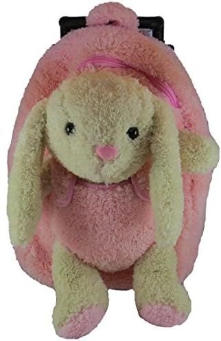 Plush Pink Bunny and Rolling Backpack