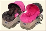 Reversible Infant Car Seat Cover -Leopard and Fushia Minky - Cuter Than A Ducks Butt