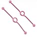 Pink Anodized Stainless Steel Industrial - 14 Gauge - 2 Inches Length - Sold as a Pair