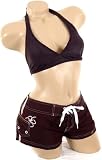 Juniors Trendy Summer Short Board Shorts Black Embroidered Short Beach Wear Swimsuit Coverup