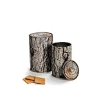 2 Woodstock Containers Decorative Log Shape Tin Boxes for Food or Pen Storage