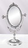 Antique Silver Plated Mirror W/ Stand 12 Tall