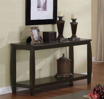 Sofa Table with Open Shelf in Cappuccino Finish