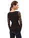 PattyBoutik Women's Sweetheart Floral Lace Long Sleeve Blouse (Black XL)