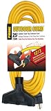 Prime EC600825 Extra Heavy Duty 25-Foot Outdoor Generator Extension Cord 3-Conductor Triple Tap