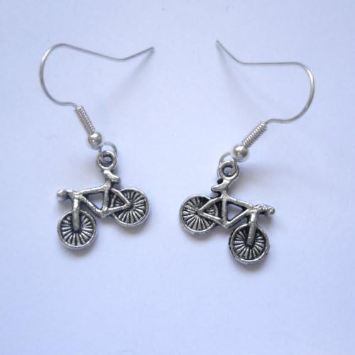 Vintage Silver Bicycle Earrings