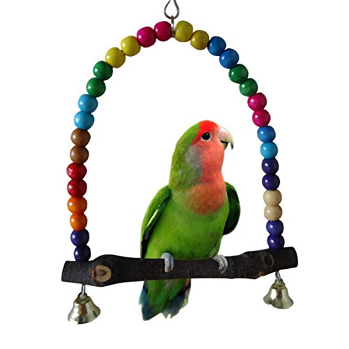 Yosoo Multi-color 14cmx14.3cm Wooden Bird Swings Budgie Toys Bird Swings for Parakeets Yosoo Multi-color 14cmx14.3cm Wooden Bird Swings Budgie Toys Bird Swings for Parakeets