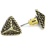 black prom earrings Vanessa Mooney Brass Pyramid St