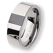 Flat Polished Tungsten Carbide Ring with Black Ceramic Inlay (8.0 mm) - Sizes 7-13