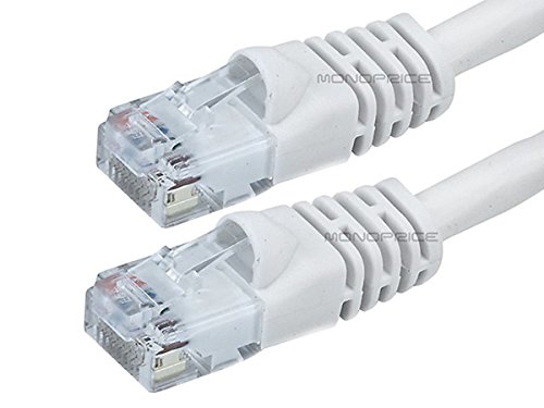 Monoprice 1FT 24AWG Cat5e 350MHz UTP Ethernet Bare Copper Network Cable - White