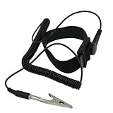 Black Anti Static PC Repair Wrist Strap Band w Alligator Clip
