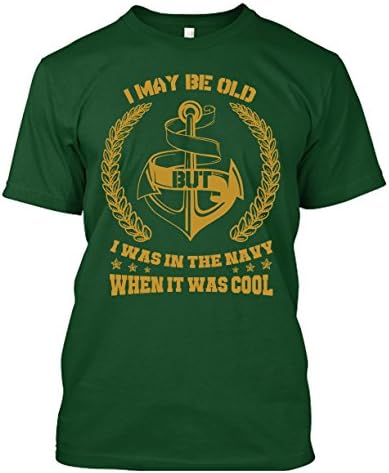 Navy Veteran Shirt - Unisex Shirt Proud US Navy Support Our Military Vintage Basic Gold Logo - US Navy Shirts For Men (2XL, Green)