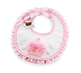 Mud Pie Baby Birthday Pink and White Decorated Cotton Bib, Cupcake