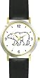 Polar Bear Animal - WATCHBUDDY&reg; DELUXE TWO-TONE THEME WATCH - Arabic Numbers - Black Leather Strap-Size-Large ( Men's Size or Jumbo Women's Size )