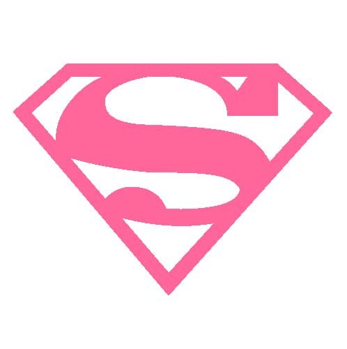  Superman Decal Sticker - Size:9.0 x 12.3 inches - Color:Pink