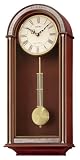 Seiko Wall Pendulum Clock Brown Wooden Case with Antique Glass
