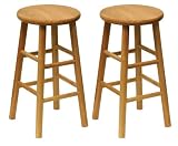 Review AtHomeMart  / Set of 2 Natural Finish Solid Wood 24