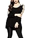 Dokotoo Womens Plus Size Overlay Hammock Cut out Swing Arm Blouse Tops XX-Large Black