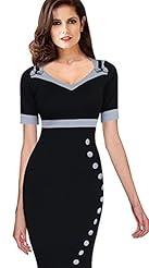 V-neck Cocktail Cap Sleeves Colorblocking Evening Dress/Homecoming Dress/Party Dress/Wedding Dress 