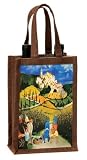 Oenophilia 'Harvest The Grapes' Reusable Jute Two-Bottle Wine Carrier