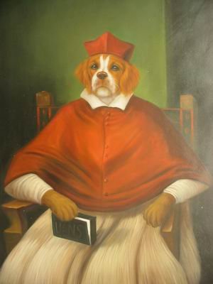 12X16 inch Animal Puppy Canvas Art Dog Judge In Gown