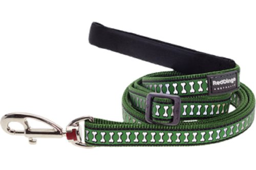 Red Dingo Reflective Dog Lead, Small, Green