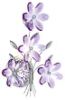 Globo Wandleuchte chrom, Acrylbl�ten lila, Schalter, L x B x H: 235 x 130 x 330, exklusiv 1 x E14, 40 W, 230 V 5147