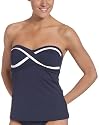 Anne Cole Women's Nantucket Contrast Binding Bandeau Tankini Top