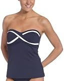 Anne Cole Women's Nantucket Contrast Binding Bandeau Tankini Top