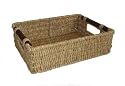 BRAND NEW SEAGRASS STORAGE BASKET WITH WOOD HANDLES MEDIUM