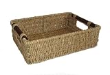 Kitchen & Housewares : BRAND NEW SEAGRASS STORAGE BASKET WITH WOOD HANDLES MEDIUM