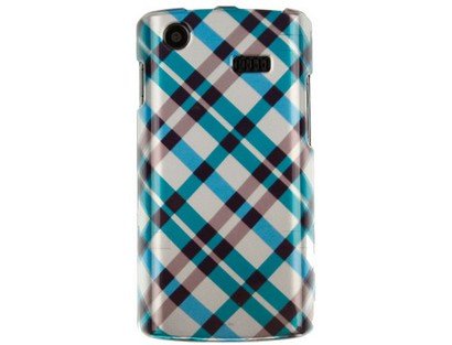 Hard Plastic Phone Design Protective Cover Case Blue Plaid For Samsung Captivate