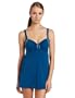 Speedo Womens Solid Piped Swim Dress Swimsuit