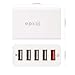 Quick Charge 2.0 5 Ports USB Charger epxid ChargePort 5 for Galaxy S6/Edge/Plus, Note 4/5, LG G4, HTC One M8/M9, Nexus 6, iPhone, iPad and More (White)
