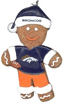 Denver Broncos Gingerbread Man Person Resin Christmas Ornament