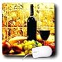Fruit Food - Wine Bread Cheese Grapes - Mouse Pads