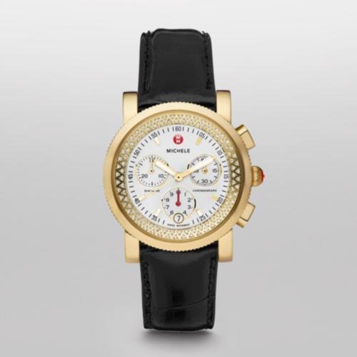 MICHELE Sport Sail Diamond Gold Black Alligator MICHELE Sport Sail Diamond Gold Black Alligator