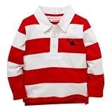 Blue Zoo- Red block stripe rugby shirt- 18-24 months