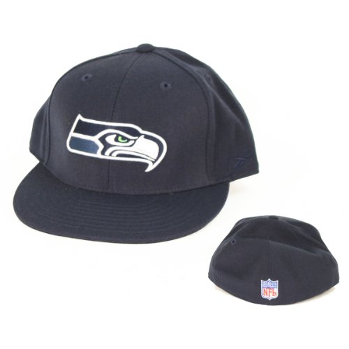 Seattle Seahawks Flat Bill Fitted Baseball Hat - 7 5/8