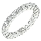 White Gold Rhodium Bonded to .925 Sterling Silver Eternity Band Reviews