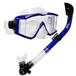 Snorkeling Scuba Dive Side-View Edgeless Mask DRY Snorkel Gear Set