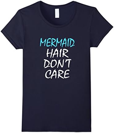 Women's Mermaid Hair Don't Care Shirt Medium Navy