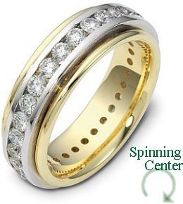 24 Diamond Platinum and 18 Karat Gold Comfort Fit Wedding Band