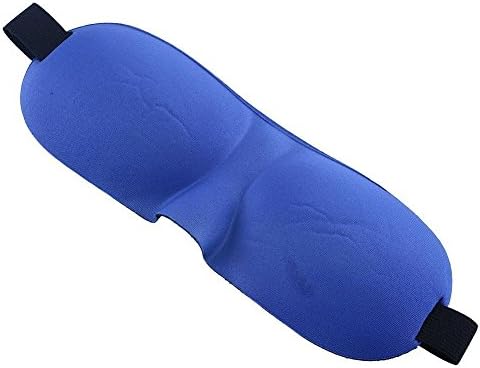 3D Portable Soft Travel Sleep Rest Aid Eye Mask Cover Eye Patch Sleeping Mask Case (Solid Blue)