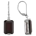 Silver Garnet Earrings - Red
