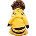 Small Pet Dog Comic Pattery Party Costume Pajamas Hoodie Coat Warm Fleece Yellow (M)